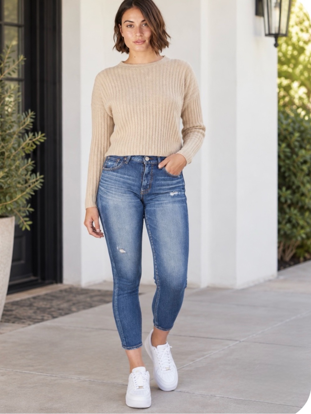 MOUSSY VINTAGE Prichard Lightly Distressed Mid Rise Skinny Ankle Jeans Sz. 27